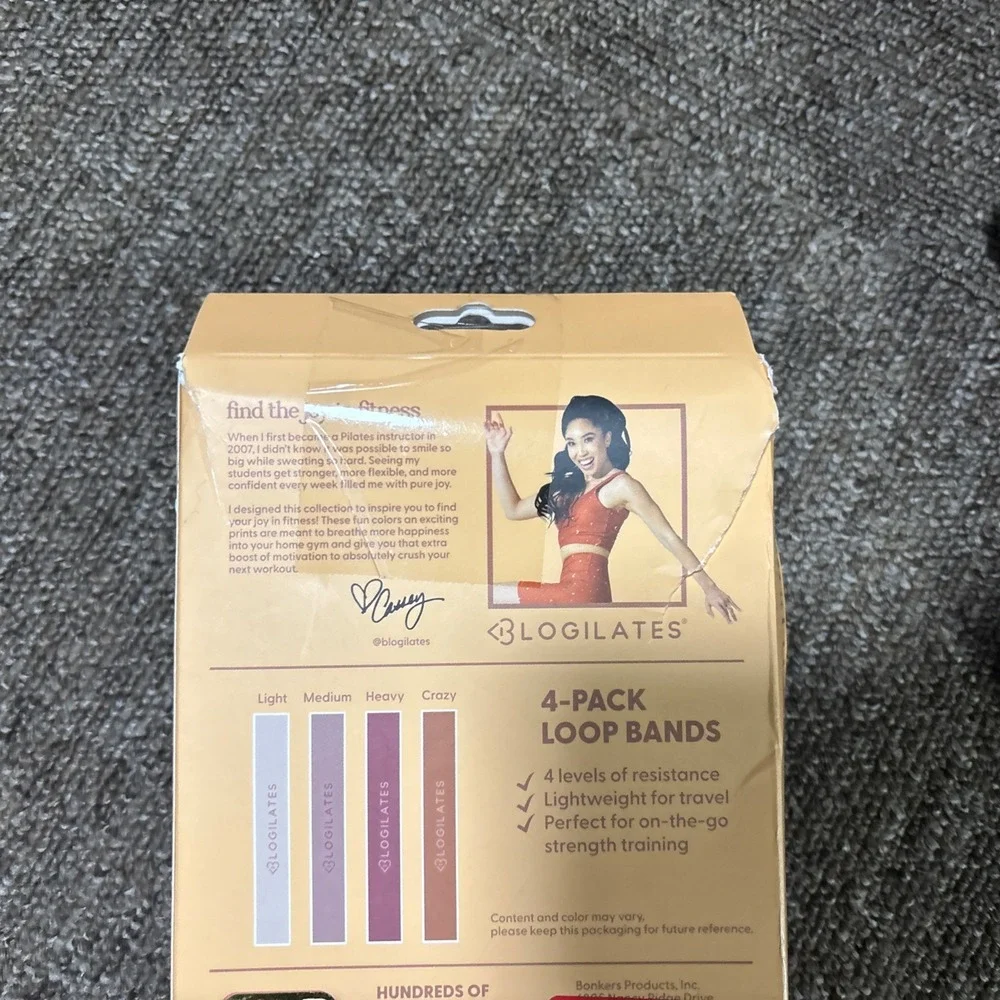 Blogilates Loop Bands 4-Pack Latex Resistance Bands For Legs And Arms